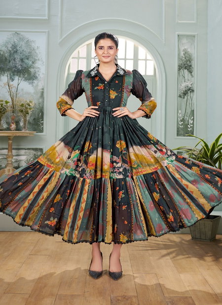 Zehra Muslin Digital Print Western Wear Dress Wholesale Clothing Suppliers In India
